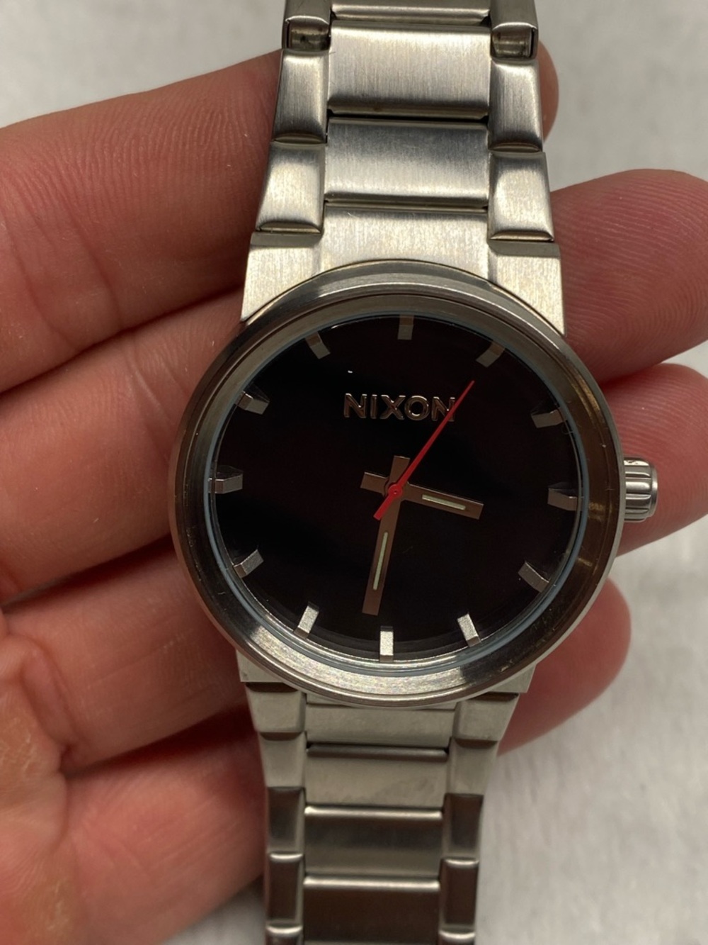 Nixon The Cannon Shoot to Thrill Men's 100m Stainless Steel Black Dial Watch